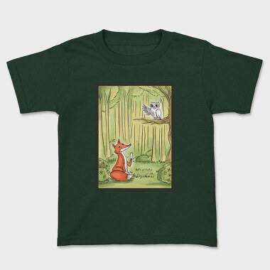 Cute Fox And Owl, Kids' T-Shirt