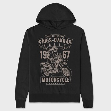 Paris Dakkar Rally Motorcycle, Unisex Men's Hoodie