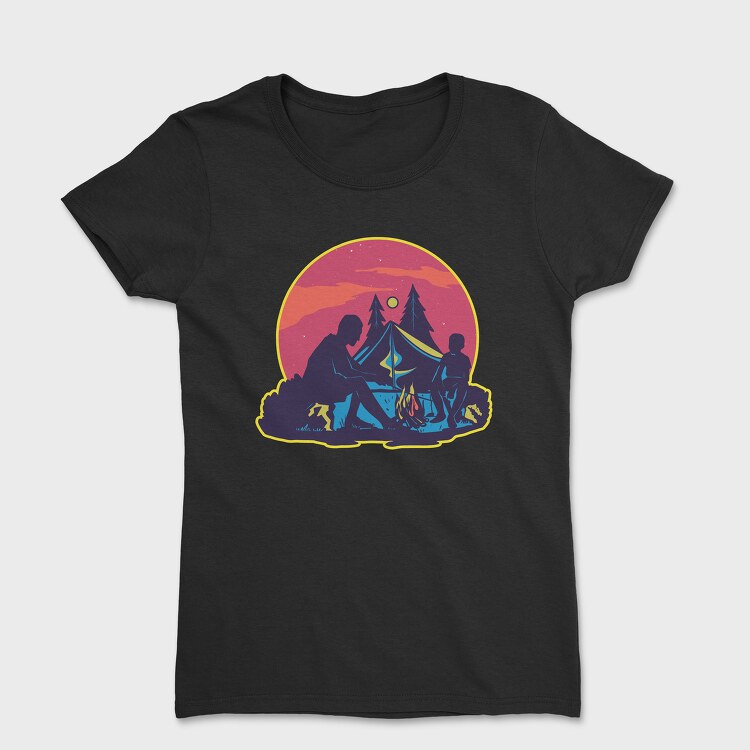 Dad And Son Night Camping, Women's T-Shirt