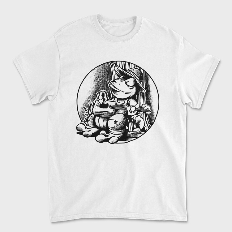 Frog With Guitar, Унисекс Мъжка Тениска