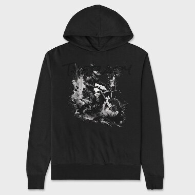 Motocross Rider Kicking Up Dirt and Jumping Dirt Therapy, Unisex Men's Hoodie