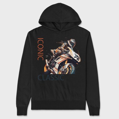 Racing Motorcycle Manga Style Iconic Classic, Unisex Men's Hoodie