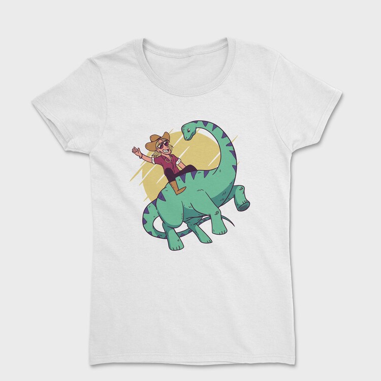 Cowboy on Dinosaur, Women's T-Shirt