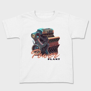Car Engine Power Plant, Kids' T-Shirt