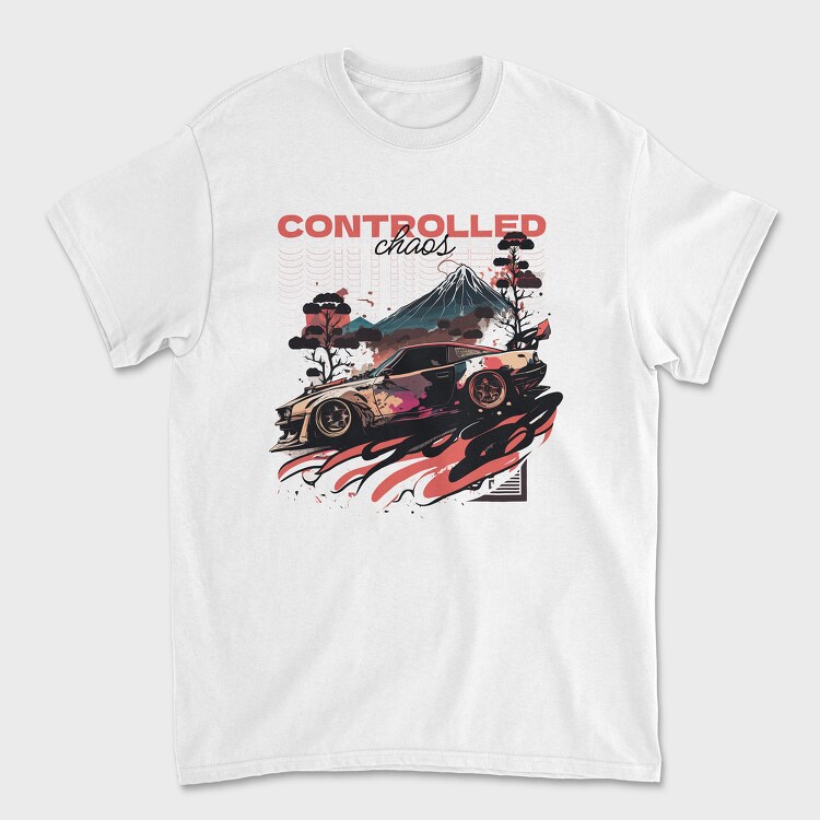 Car Jdm Japan Mountains Trees, Унисекс Мъжка Тениска