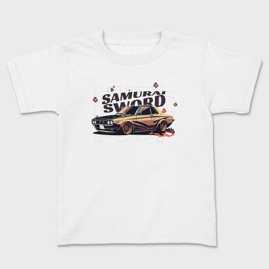 Car Jdm Japan Samurai Sword Flowers, Kids' T-Shirt