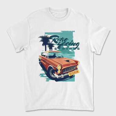 Classic Car Beach Trees, Unisex Men's T-Shirt
