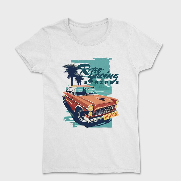 Classic Car Beach Trees, Women's T-Shirt