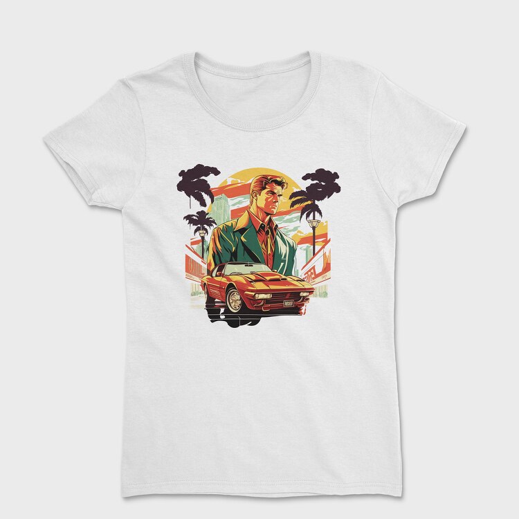 Classic Car Convertible Man Trees, Women's T-Shirt