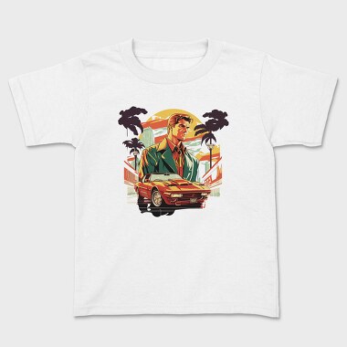 Classic Car Convertible Man Trees, Kids' T-Shirt
