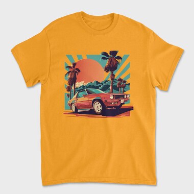 Classic Car Convertible With Scenic, Unisex Men's T-Shirt
