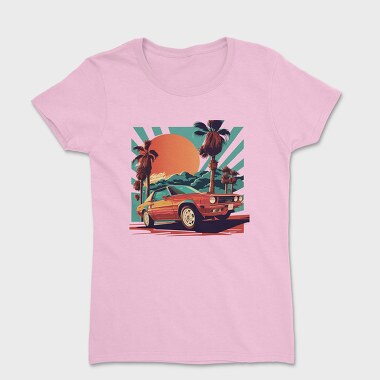 Classic Car Convertible With Scenic, Women's T-Shirt