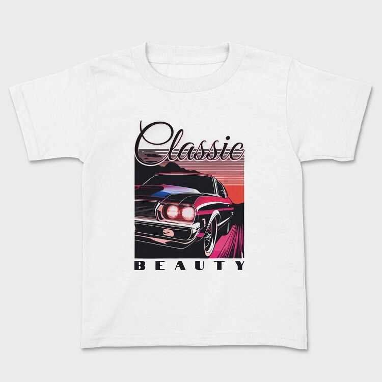 Classic Car Sunset Classic Beauty, Детска Тениска