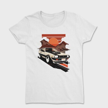 Classic Car Sunset Mountains, Women's T-Shirt