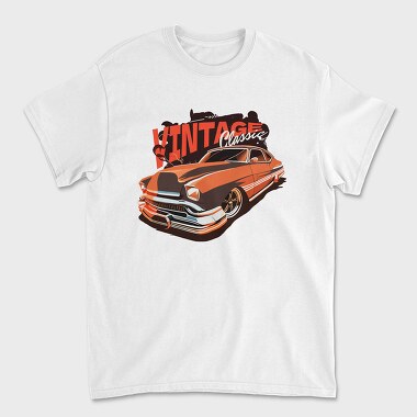 Унисекс Мъжка Тениска, Classic Car Vintage Classic
