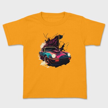 Classic Racing Car Explosion Colors Smoke, Kids' T-Shirt