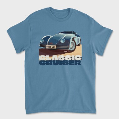 Classic Retro Car Front Perspective, Унисекс Мъжка Тениска
