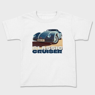 Детска Тениска, Classic Retro Car Front Perspective