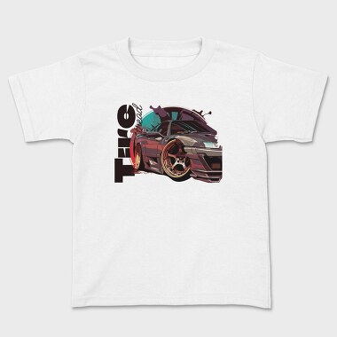 Custom Cars Luxe Wheels Tire Thread, Kids' T-Shirt
