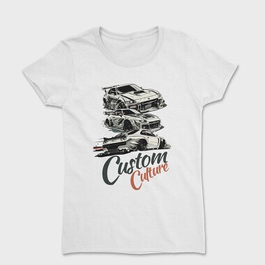 Custom Culture Japanese Customized Cars White, Women's T-Shirt
