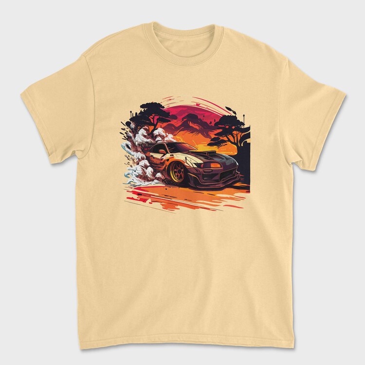Customized Japanese Car Mountain Tree, Унисекс Мъжка Тениска