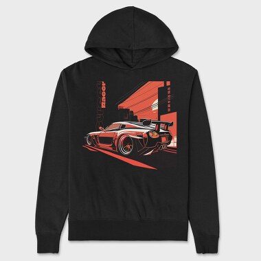 Japanese Sports Car Street Racer Sunset Drive Japan, Unisex Men's Hoodie