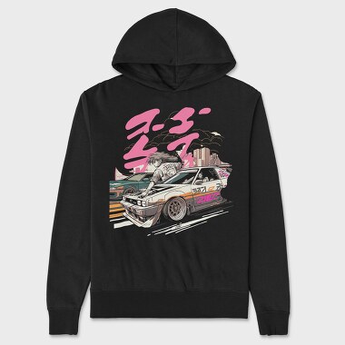Race Car Competing Girl Manga, Unisex Men's Hoodie