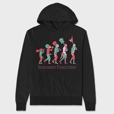 Guitarist Evolution, Unisex Men's Hoodie