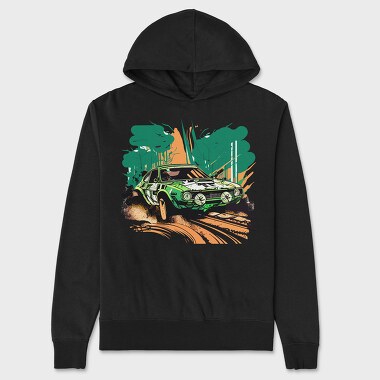 Hand Drawn Rally Car, Unisex Men's Hoodie