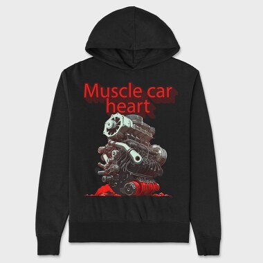 Muscle Car Heart Engine Anime, Unisex Men's Hoodie