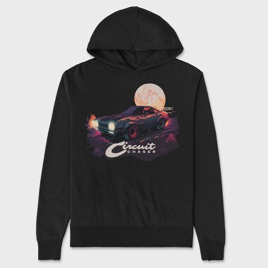 Unisex Men's Hoodie, Circuit Chaser Iconic Japanese Car Vaporwave