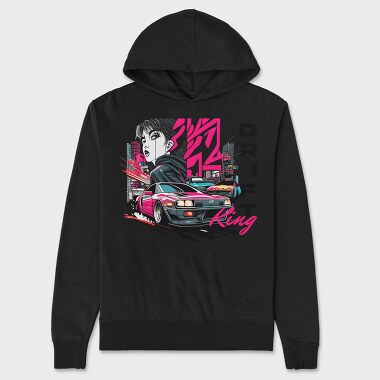Drift King Japanese Car Manga, Unisex Men's Hoodie