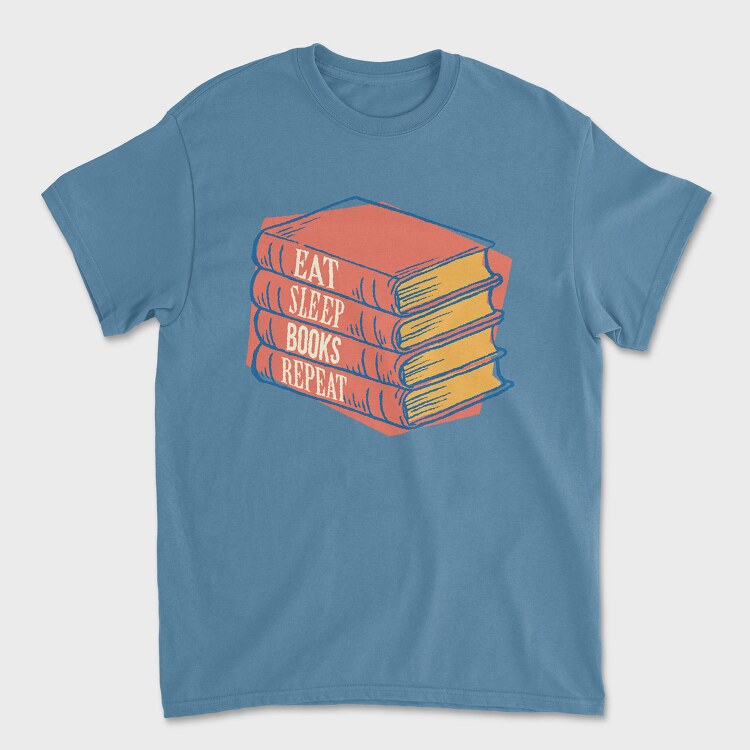 Eat Sleep Books Repeat, Unisex Men's T-Shirt