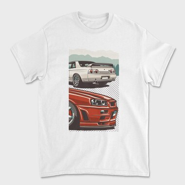 Unisex Men's T-Shirt, Skyline Front Back