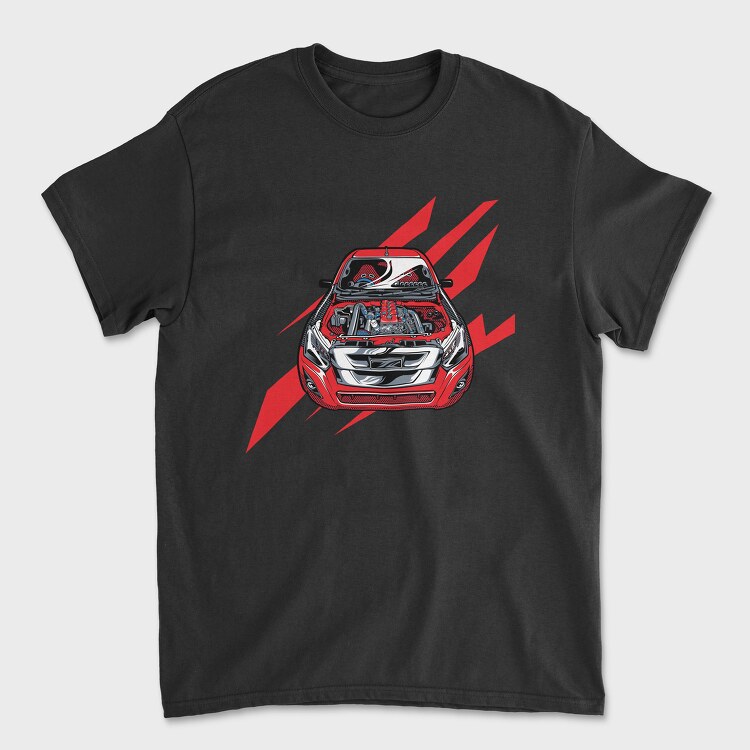 Motor Detail Red Car, Unisex Men's T-Shirt