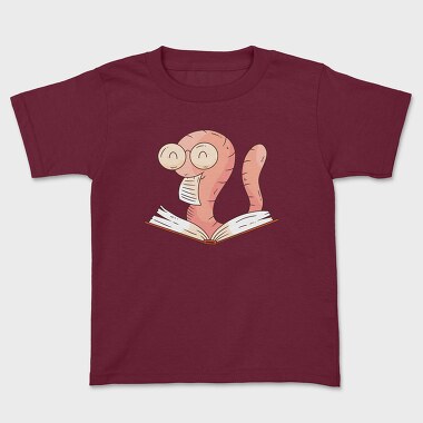 Reading Worm, Kids' T-Shirt