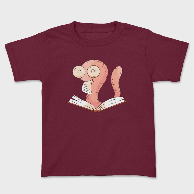 Reading Worm, Kids' T-Shirt