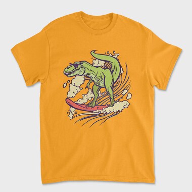 Dinosaur Surfing, Unisex Men's T-Shirt
