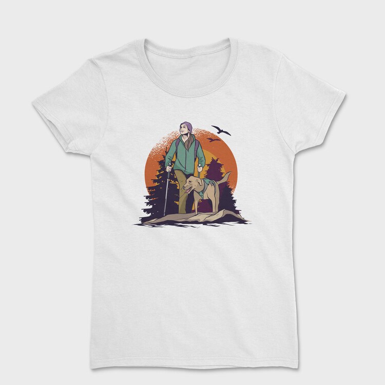 HikingDogForestTshirt, Дамска Тениска