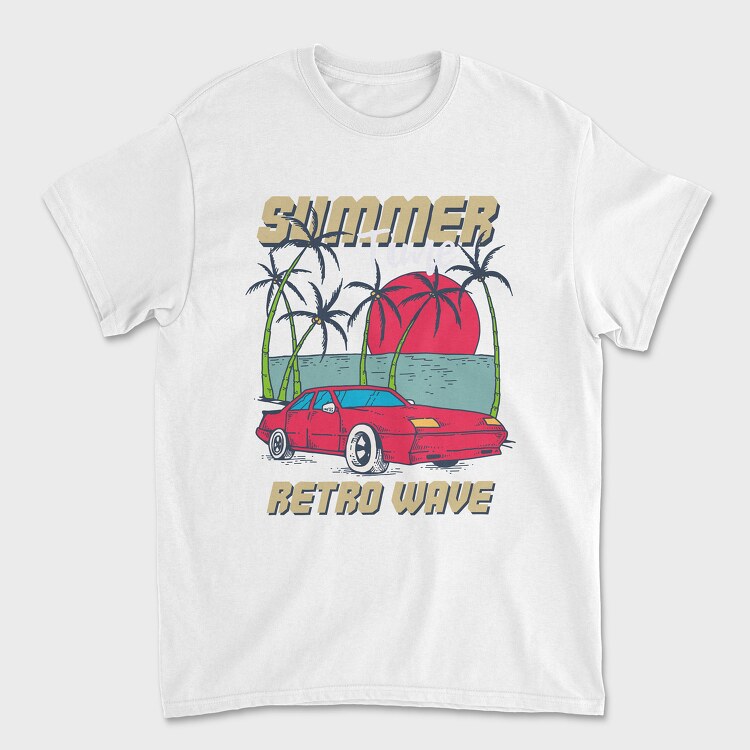 Retro Beach Wave, Унисекс Мъжка Тениска