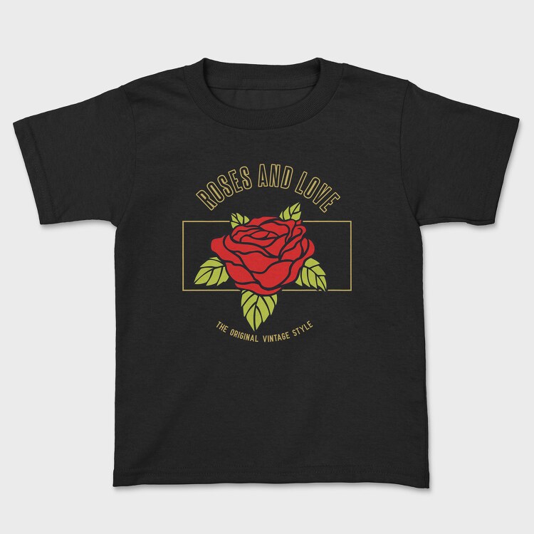 Roses and Love, Kids' T-Shirt
