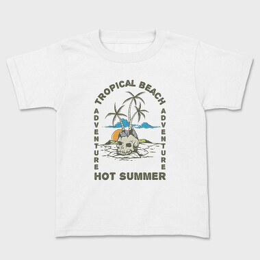 Skull Island Tropical Beach, Kids' T-Shirt