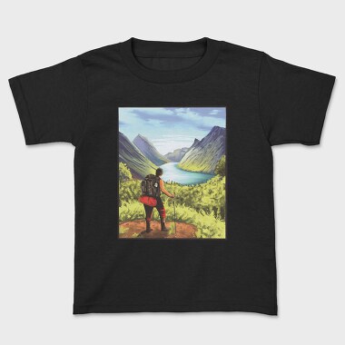 Hiker Landscape, Kids' T-Shirt