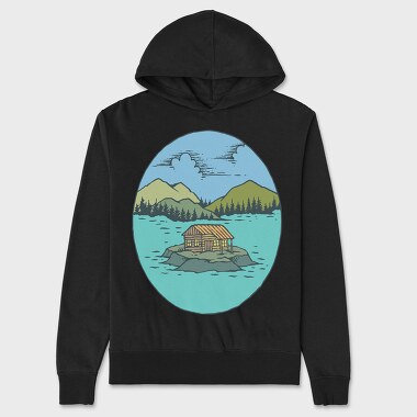 The Cabin and The Lake, Unisex Men's Hoodie