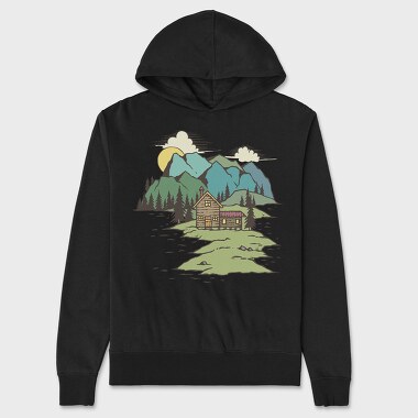 The Cabin On Lake, Unisex Men's Hoodie