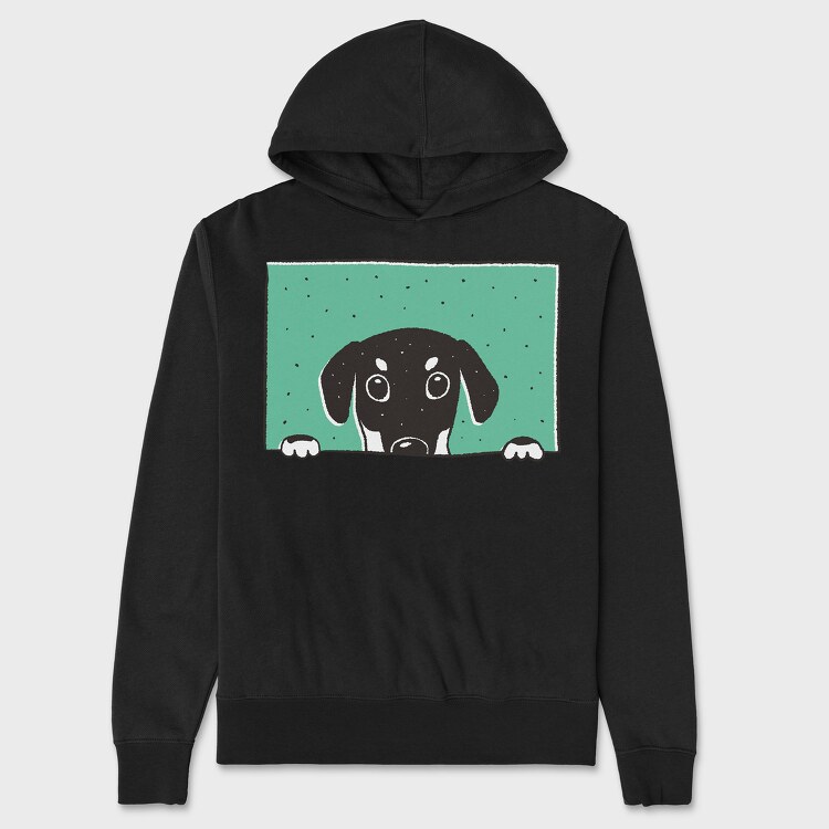 Peeking Dog, Unisex Men's Hoodie