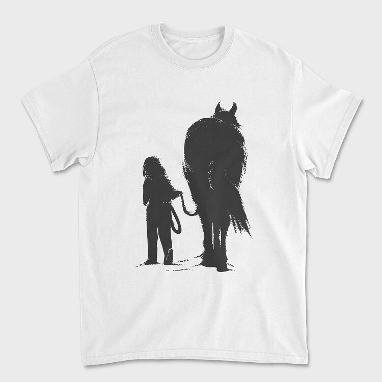 Unisex Men's T-Shirt, Girl And Horse