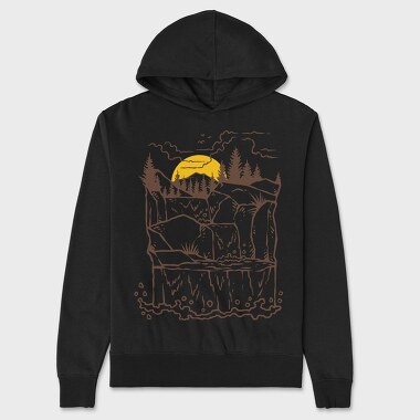 Waterfall, Unisex Men's Hoodie