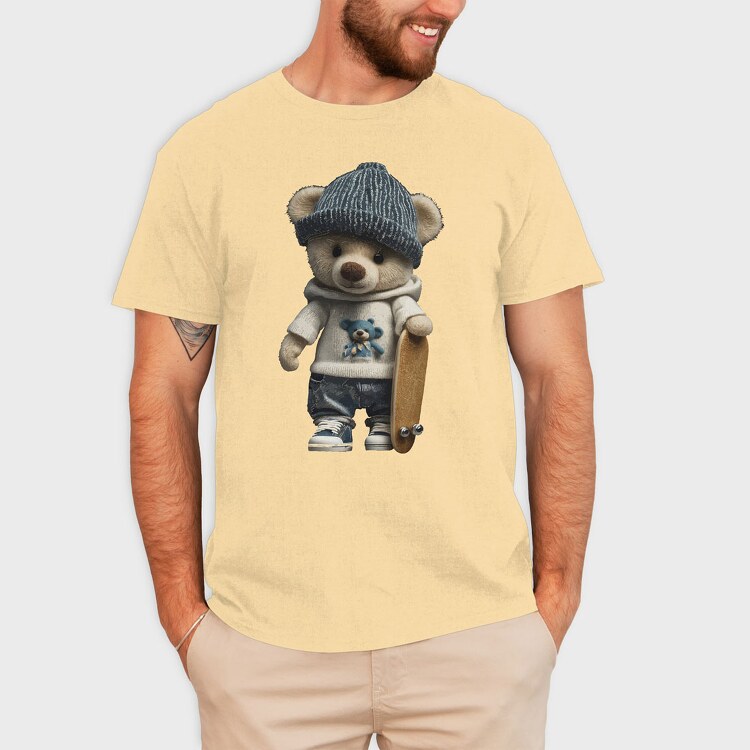 Skate Teddy Bear, Унисекс Мъжка Тениска