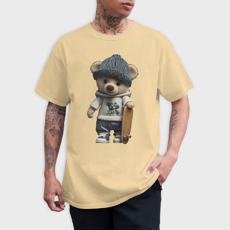 Skate Teddy Bear, Унисекс Мъжка Тениска